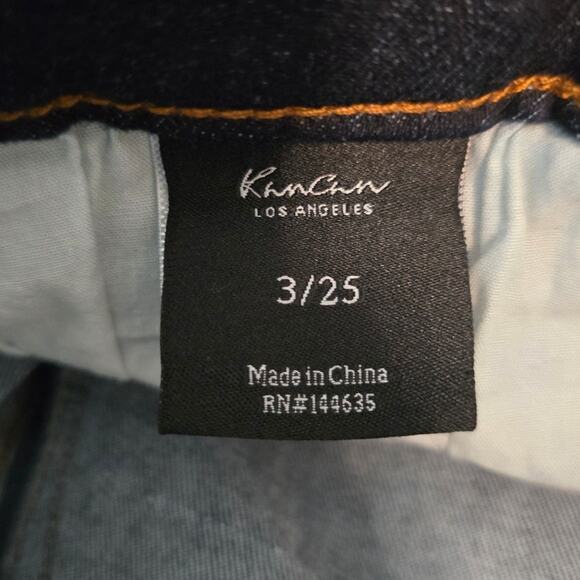 KanCan Whiskering Distressed Exposed Button Fly Women's Skinny Jeans 3 - 25 - Picture 4 of 5